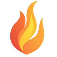 Poster - Vibrant Fire Illustration, dynamic flickering flames, transparent background, ideal for digital design and creative projects