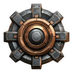 Poster - Classic Gear Icon, intricate design, mechanical texture, transparent background, perfect for tech-themed graphics and digital projects