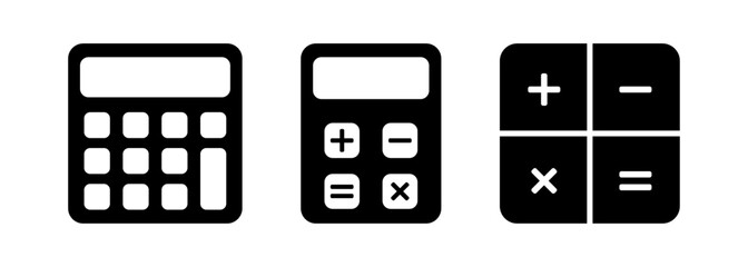 Poster - calculator icon set. simple flat calculator symbol for app, web, ui. transparent png and vector illu