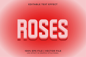 Poster - Red Roses Editable Vector Text Effect