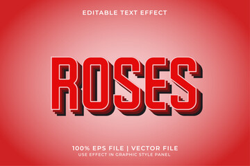 Poster - Red Roses Editable Vector Text Effect