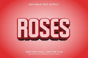 Poster - Red Roses Editable Vector Text Effect