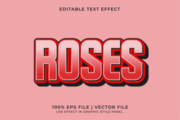 Poster - Red Roses Editable Vector Text Effect