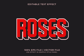 Poster - Red Roses Editable Vector Text Effect