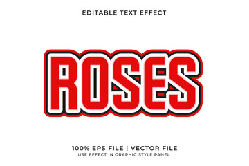 Poster - Red Roses Editable Vector Text Effect