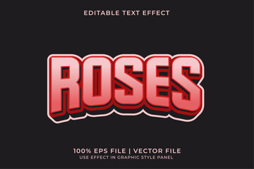 Poster - Red Roses Editable Vector Text Effect