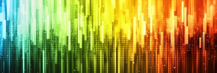 Poster - Abstract Colorful Data Visualization Financial Market Trends with Charts, Graphs, and a Green Focus