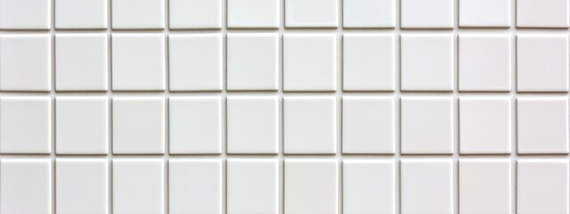 Fototapete - White square tiles texture background.