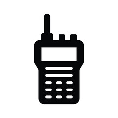 Wall Mural - Two way radio communication, icon of walkie talkie in modern style