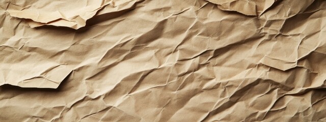 Poster - Crumpled brown paper texture background.