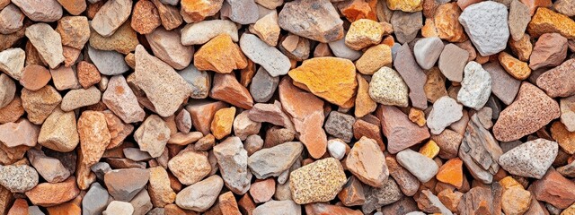 Aufkleber - Close-up of various sizes and colors of gravel stones.