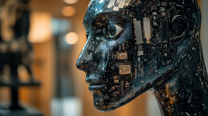 Poster - Exploring the intricate design of a humanoid robot with detailed circuitry
