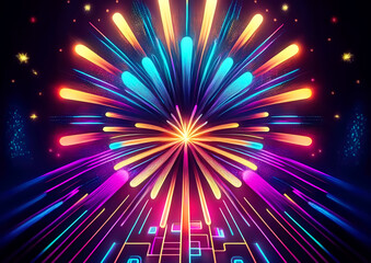 Aufkleber - Abstract background with fireworks.