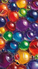 Poster - A vibrant mix of colorful water beads creating a mesmerizing visual experience.