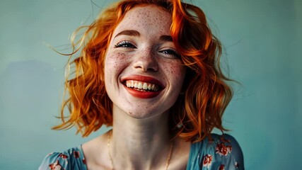 Wall Mural - The Cheerful Freckled Redhead