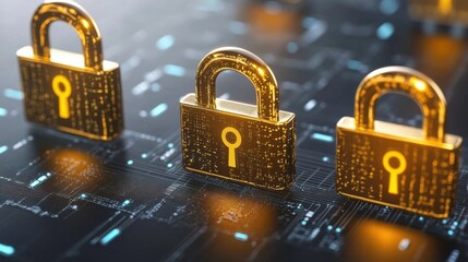 Poster - Abstract Communication Technology Background with Locks