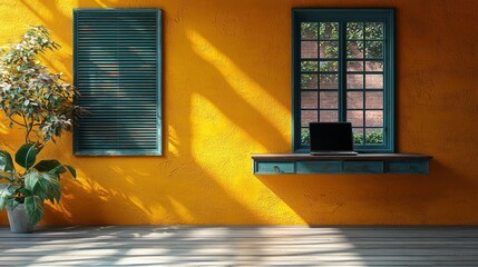 Aufkleber - with a minimalist design and abundant natural light, this home office comes equipped with comfortabl