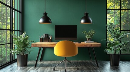 Aufkleber - set up your home office for comfort and efficiency with a modern standing desk, ergonomic chair, pro