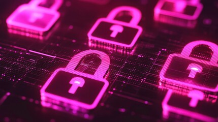 Poster - Abstract Layered Graphics for Digital Authentication Theme