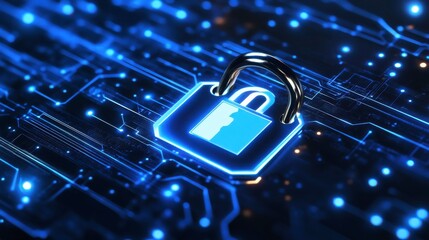 Poster - Digital Interface Lock with High Contrast Background