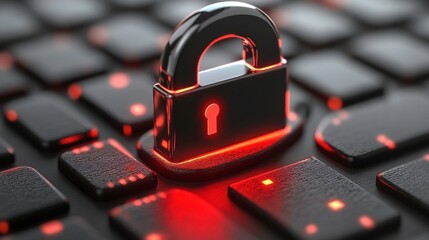 Poster - Digital Security Interface with Lock on Keyboard
