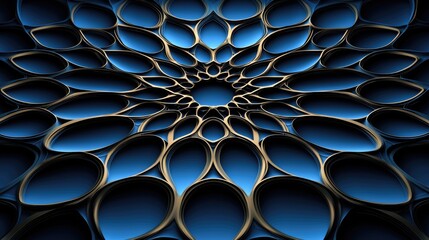 Poster - Dynamic abstract pattern design digital art blue tones modern aesthetic artistic environment creative concept