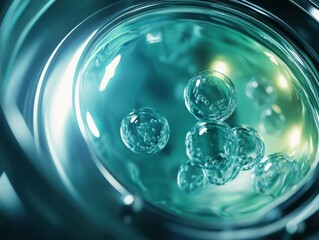 Poster - Abstract bubbles in a liquid environment create a serene and calming atmosphere.