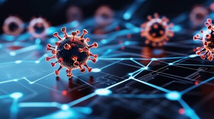 Poster - High Contrast Visualization of Virus on Digital Background