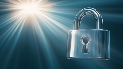 Poster - Secure Authentication Concept with Bright Lighting Effects