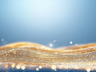 Poster - Blue digital particles wave flow, Digital cyberspace abstract background