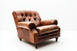 © Tetiana - Isolated brown leather recliner chair modern and comfy for minimalistic homes