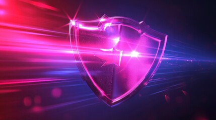 Poster - Vibrant Shield with Soft Light and Minimalist Design