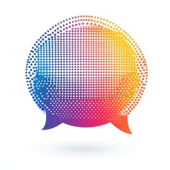 Poster - Colorful speech bubble design in vibrant gradient hues, symbolizing communication and dialogue.