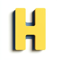 Poster - A vibrant yellow letter 'H' with a shadow, set against a clean white background.