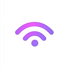 Poster - Stylized purple wireless signal icon on a clean white background.