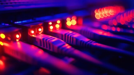 Poster - Glowing Network Cables in Data Center Environment