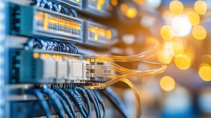 Poster - Industrial Data Center Network Equipment in Soft Light
