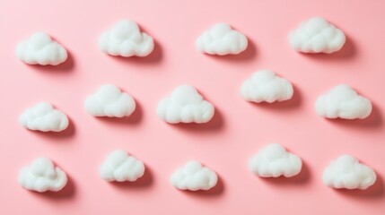 Poster - Minimalist Cloud Storage Concept on Pink Background