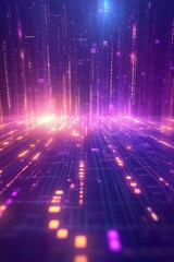 Poster - Futuristic Big Data Stream, Geometric Data Flow Background, Abstract Information Technology Concept