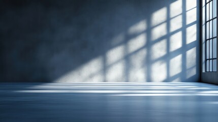 Poster - A minimalist room with soft shadows and light streaming through the window.