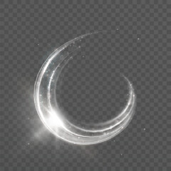 Poster - White circular light effect with bright light and shine. Vivid abstract frame light for web design and game interface.