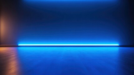 Poster - Abstract blue background with glowing lights for creative design projects.