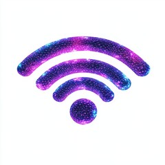 Fototapete - Colorful digital representation of a Wi-Fi symbol glowing in vibrant hues.