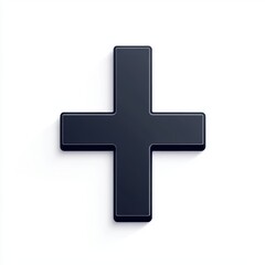 Poster - A sleek black plus sign on a minimalistic white background, conveying positivity and addition.