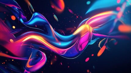 Poster - Abstract Vibrant Liquid Swirls: A Symphony of Color and Light