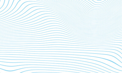 Fototapete - The captivating Abstract Blue Lines Pattern, which is set against a white background, features a dynamic and fluid design that