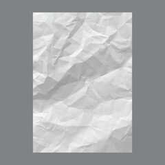Aufkleber - Crumpled sheet of paper with wrinkles and crease. Vector isolated pages with copy space. Old grunge blank for writing or drawing. Template mockup with creases and wrinkles on surface effect