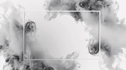 Aufkleber - Gray fluid shape frame template, ideal for background wallpaper or display presentation banners with a modern, dynamic touch.

