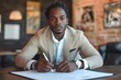 © Kevin - The Legal Digital Agreement: A Young African-American Designer Signs a Business, Generative AI