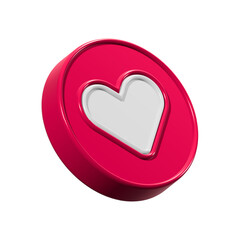 Poster - 3d heart icon symbol isolated 